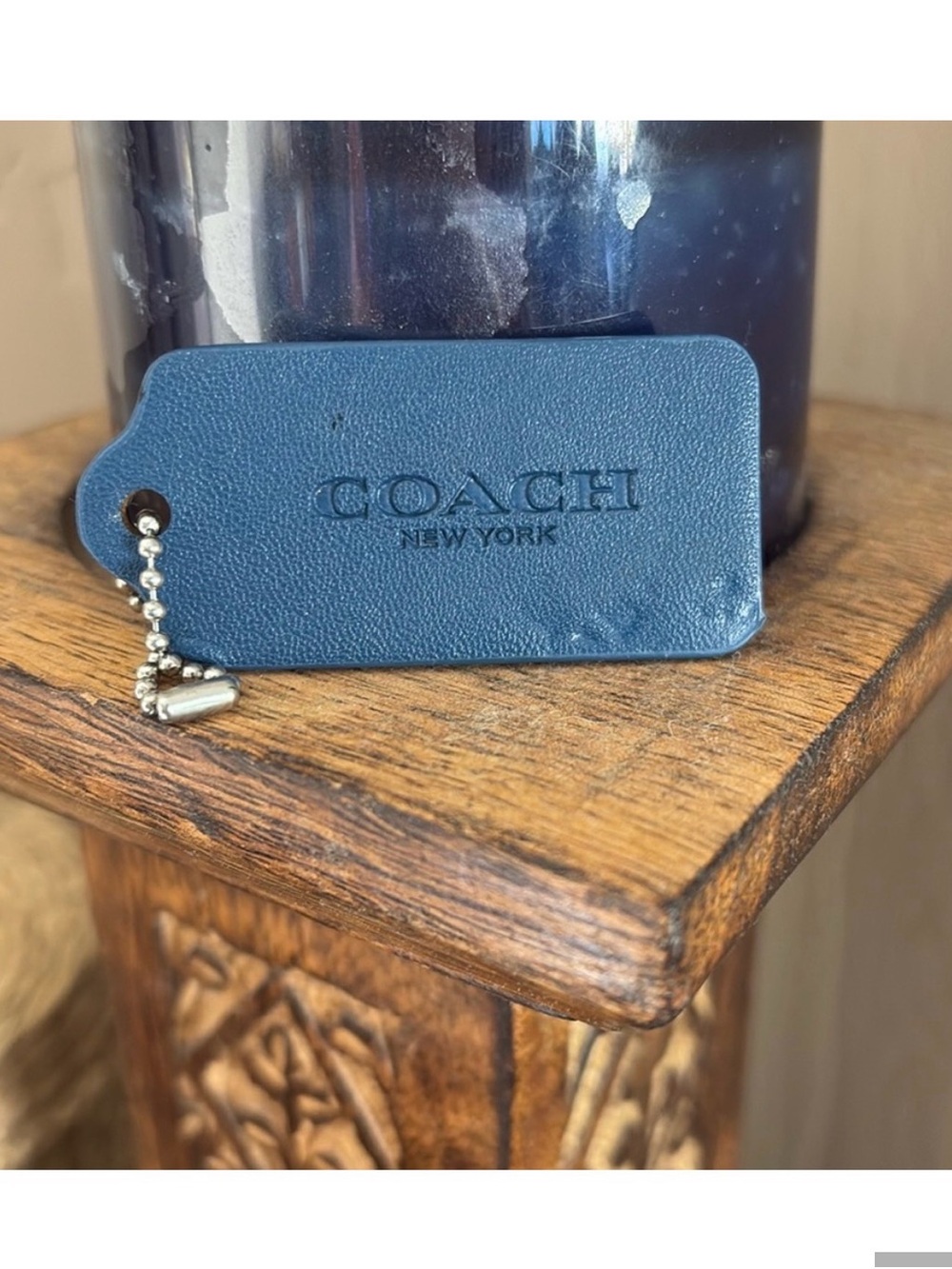 Gold-Tone Scroll Jewelry Stand and coach tag. - Picture 2 of 2